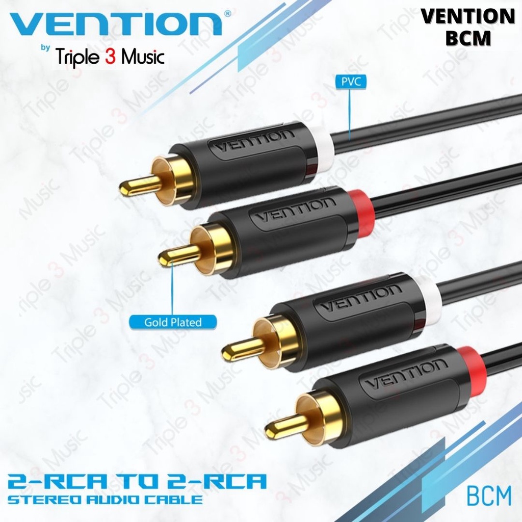 Vention BCM Black kabel RCA Stereo To RCA male Premium Quality