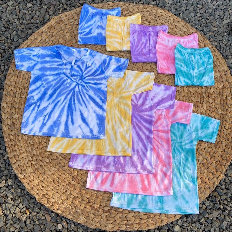 BAJU ANAK ONE SET TIE DYE KAOS KEKINIAN