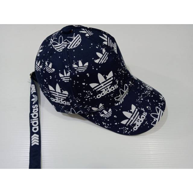 Topi adidas tali panjang full print navy black maroon topi casual