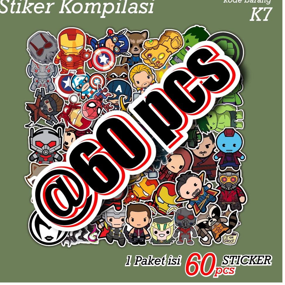 

51w* [ MAC ] 60 PCS STICKER SUPERHERO KARAKTER SUPERHERO SUPERMAN HULK KAPTEN AMERIKA THOR LUCU AESTHETIC ANTI AIR UNTUK LAPTOP CASE TUMBLER KOPER HP - K7