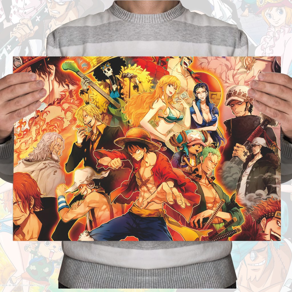Poster Anime One Piece - Size A3+ Luffy Zoro Nami Robin-8 One Piece