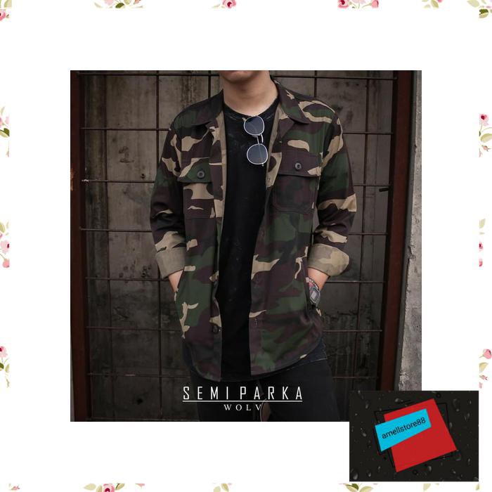 Jaket Pria parasut parka gunung levis semi parka loreng PP72