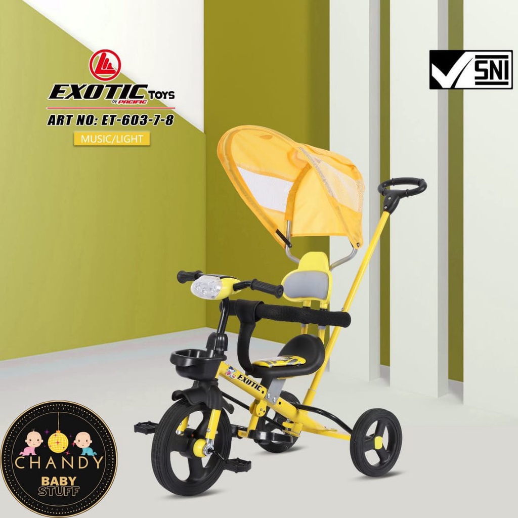 SEPEDA ANAK RODA TIGA ADA MUSIK DAN LAMPU EXOTIC ET 603-7-8