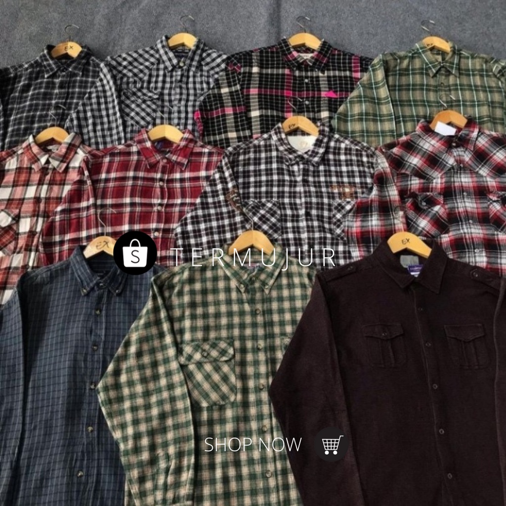 Baju Atasan Kemeja Kotak Kotak Wanita Cewek Panel Veterano Wool Hem Kemeja Panel Tartan Pria Dewasa 