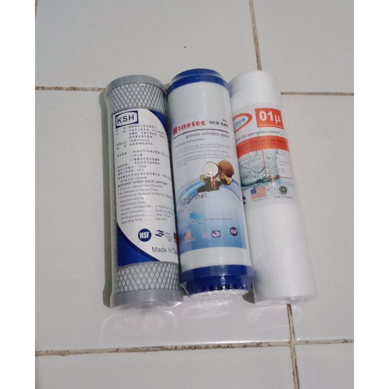 paket isi pree filter air RO reporsis osmosis sedimen,gac,cto