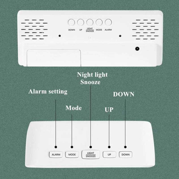 Jam Meja Weker Alarm Digital + Temperature Voice Control - Hitam