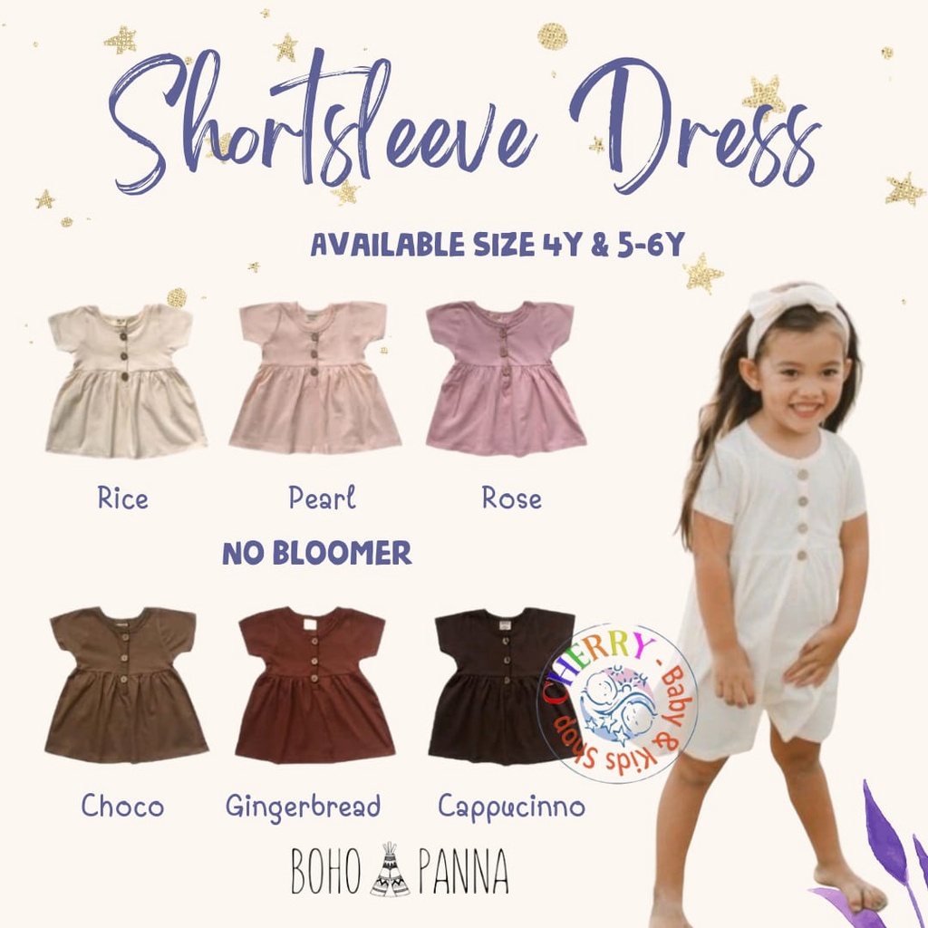 Sale BOHOPANNA 4-6 Tahun Short sleeve Dress Shortsleeve Dress Rok Anak Perempuan CBKS