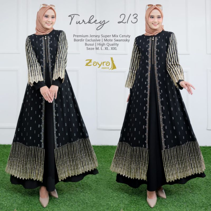 abaya /gamis turkey /gamis hitam jersey abaya/ 213