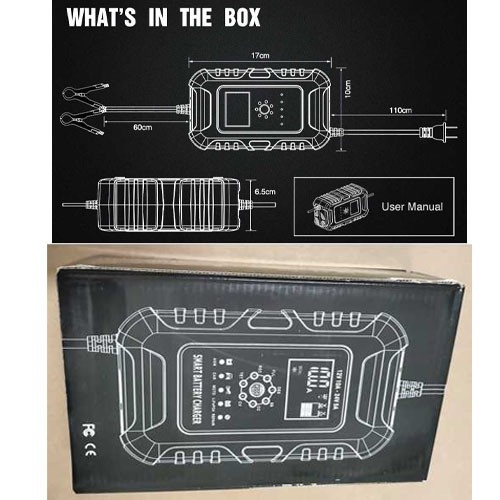 Charger Aki Casan Accu Mobil Motor LCD 12V 24V 10A 180Ah Auto Repair