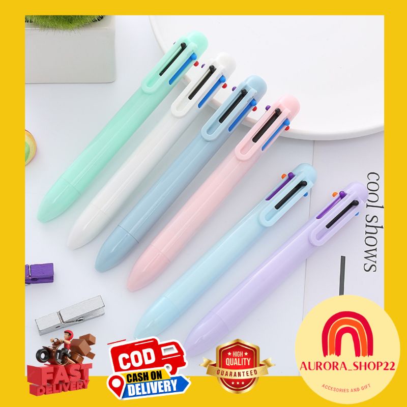 [COD] Bulpoin Mekanik 6 Warna Pulpen Warna Mekanik 6 in 1 Cute Bulpen Bulpoin Warna Pulpen Warna