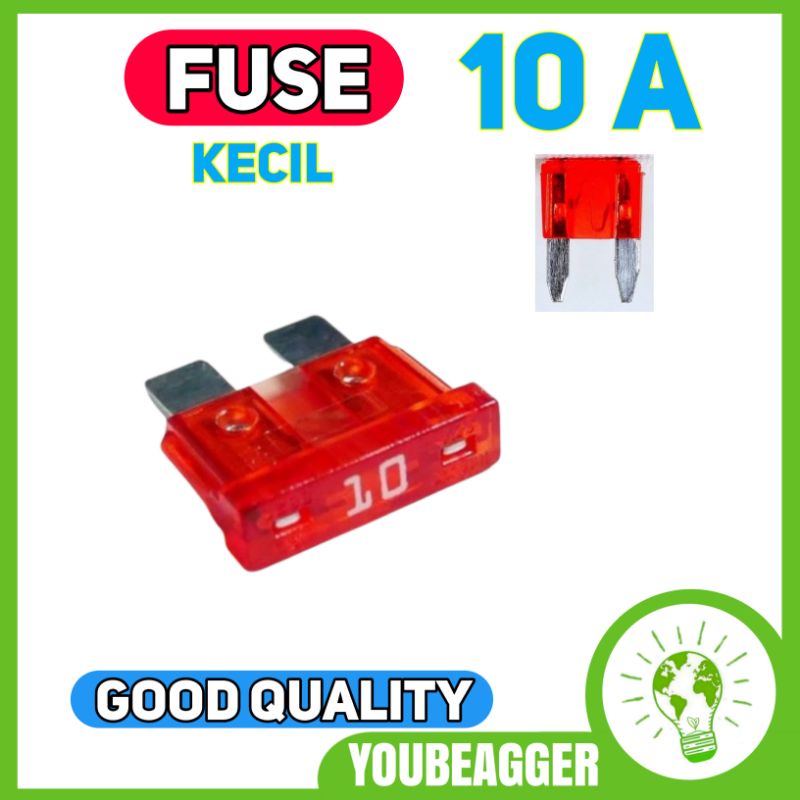 Fuse 10A kecil sikering untuk motor dan mobil