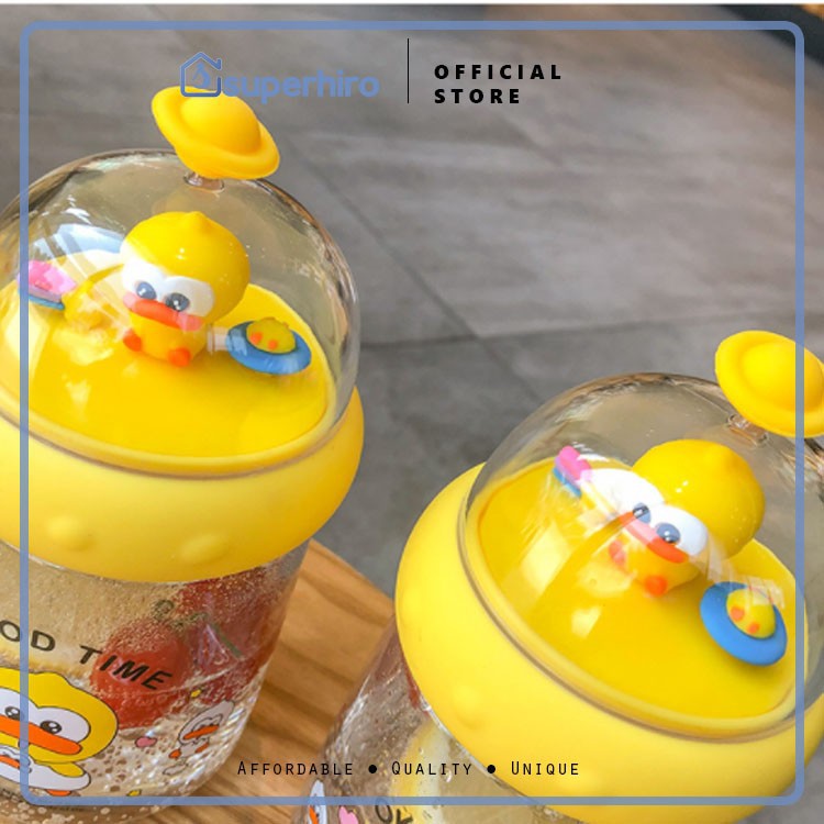 Botol Minum Anak Premium Gelas Lucu Duck Boneka 3D 450 ml