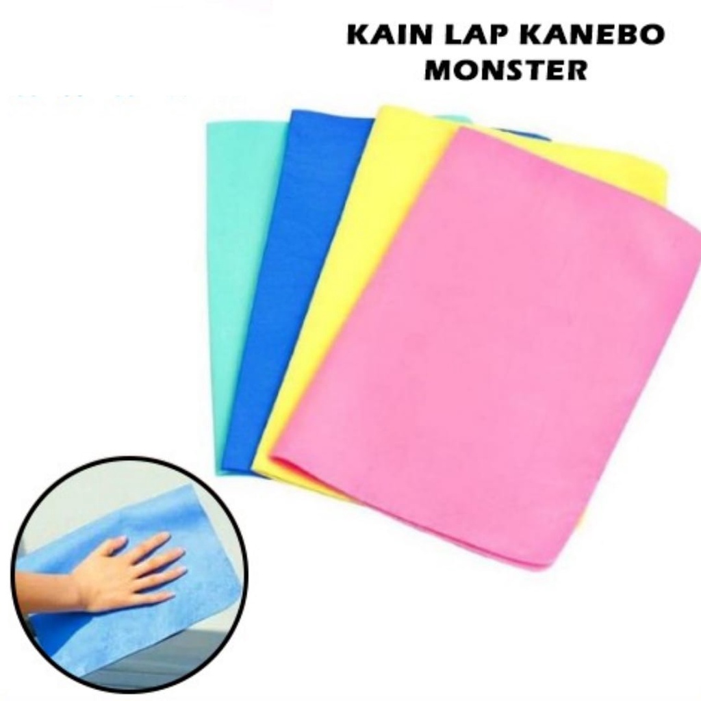 Lap kanebo monster 32x21 sm serat chamois polos lembaran microfiber kain lap mobil motor sintesis anti debu