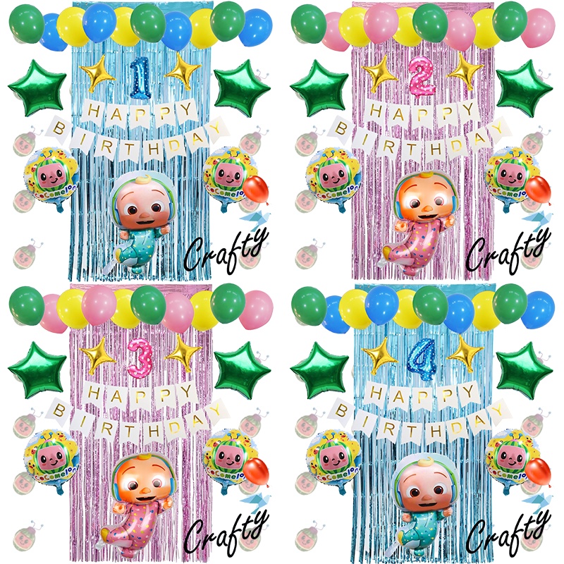 [PAKET] Dekorasi Balon Ulang Tahun BANNER COCO DANCING CURTAIN Hiasan Backdrop Birthday