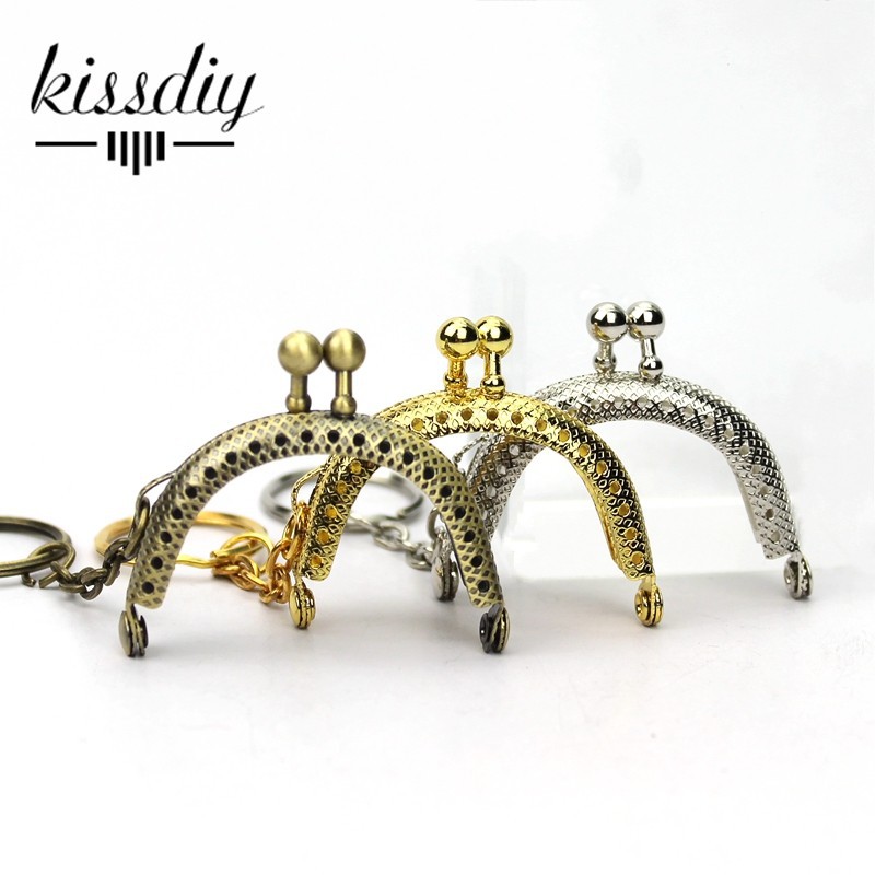 [IMPORT] 20 PCS 5 CM antique Bronze perak emas tone Logam Koin Tas Frame dengan keyring Tas