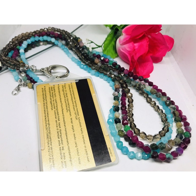 

Lanyard Kalung Tali ID Card Aneka Batu Hexagonal