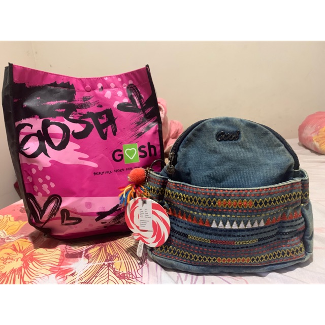 Preloved tas Gosh jeans pom pom