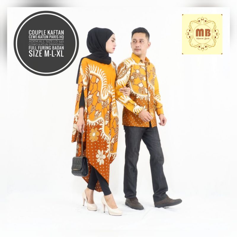 couple kaftan batik kondangan katun all size murah
