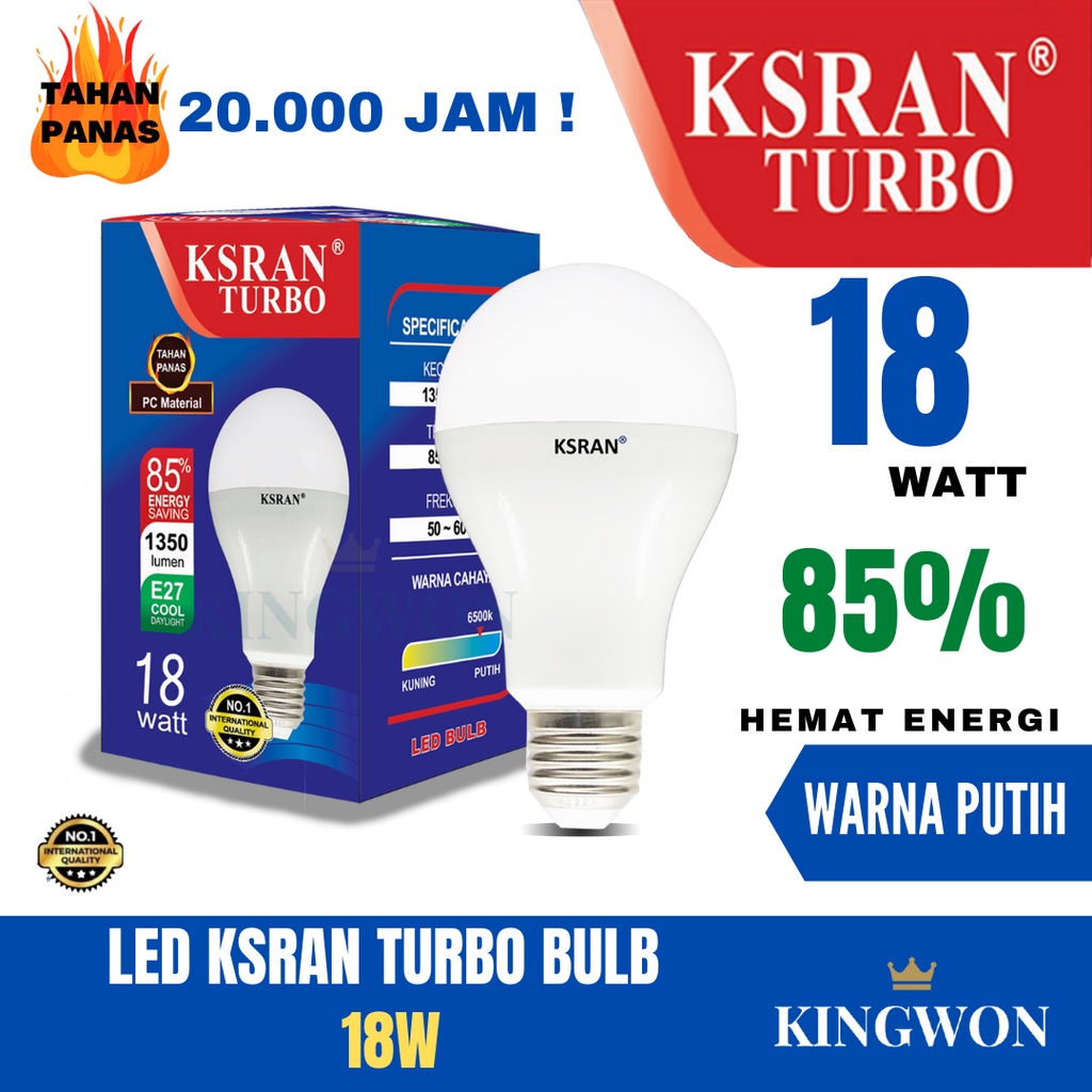 KSRAN Lampu LED 18 watt TURBO - Putih BULB