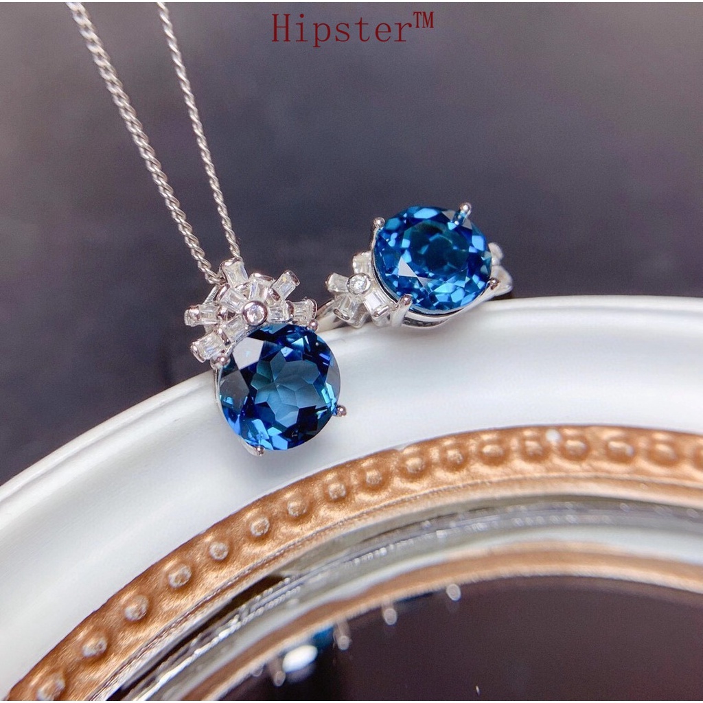 New Fashion Natural Sapphire Pendant Adjustable Ring Delicate Necklace