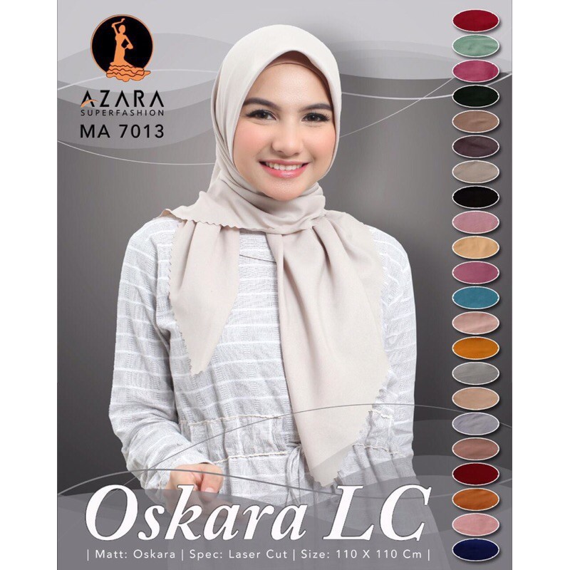 SEGI EMPAT AZARA OSKARA POLOS LASERCUT SCARF SEGIEMPAT JILBAB HIJAB SQUARE