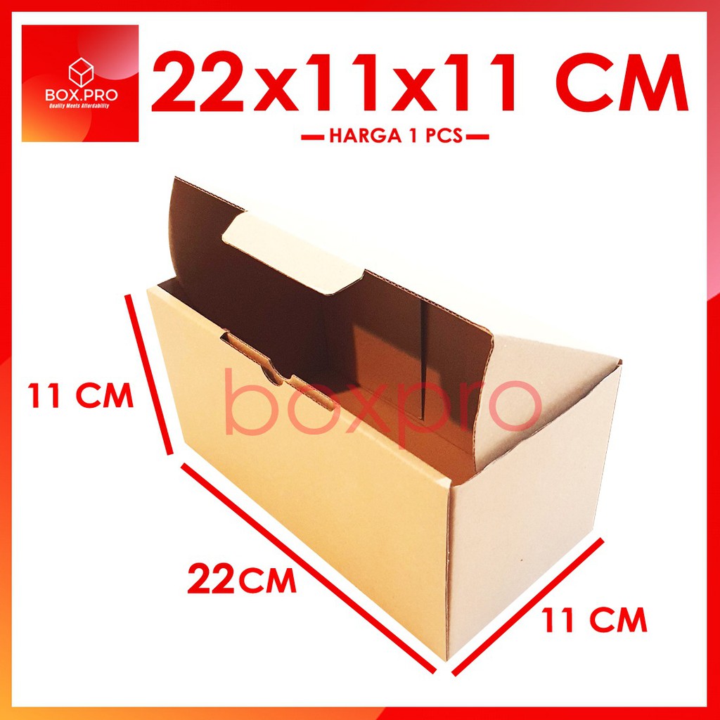 

Kardus Dus uk 22x11x11 cm ( ECER) Die Cut Box Kotak Packing Aksesoris Baju Makanan toples kue