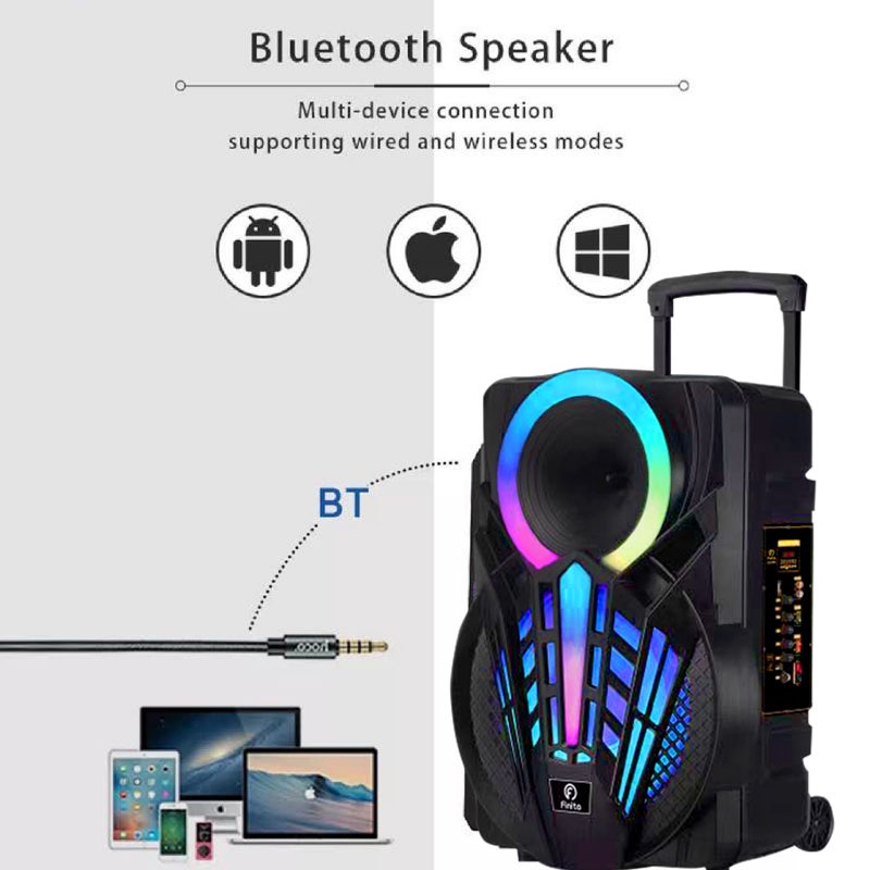 Speaker Meeting Bluetooth 15 Inch / 12 Inc Free 2 Mic Wireles New