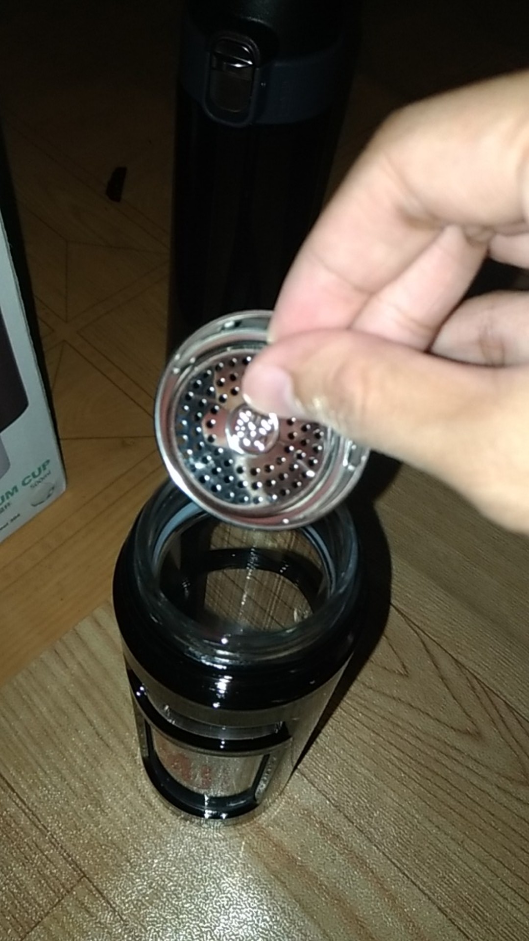 Kou-cha Glass Water Bottle Botol Air Minum Kaca Tumbler 350ml Saringan Teh Infused Water Bpa-free