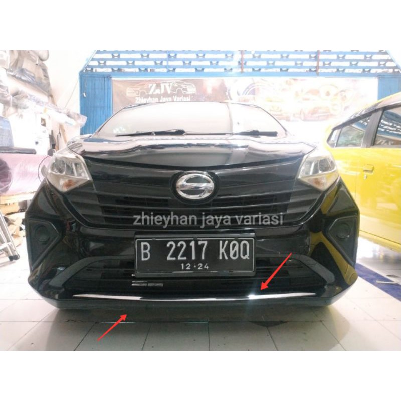 sigra facelift list lis krom bemper depan bawah sigra