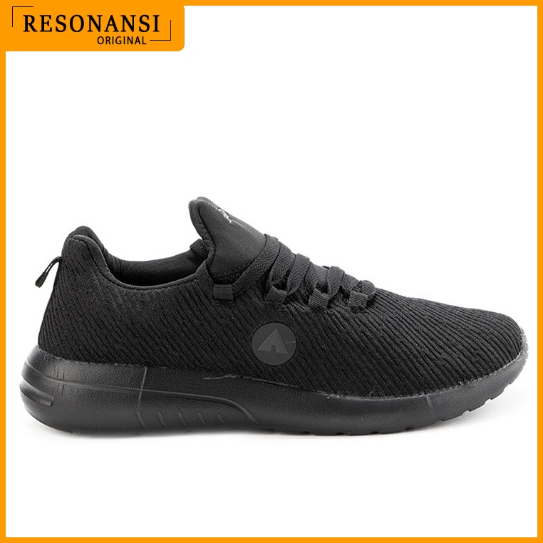 SEPATU PRIA TERBARU AIRWALK ORIGINAL SNEAKERS JEFF FULL BLACK EMPUK