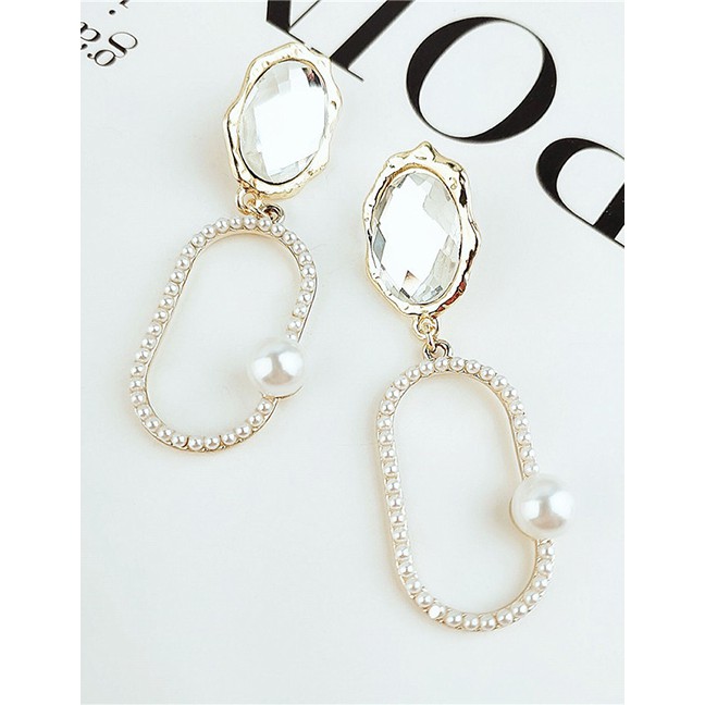 LRC Anting Tusuk Fashion Gold Gemstone Earrings F40643