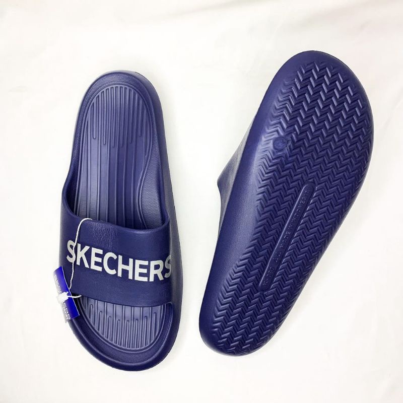 Sandal Pria Skechers Sendal Cowok Selop Terbaru Ringan Anti Slip