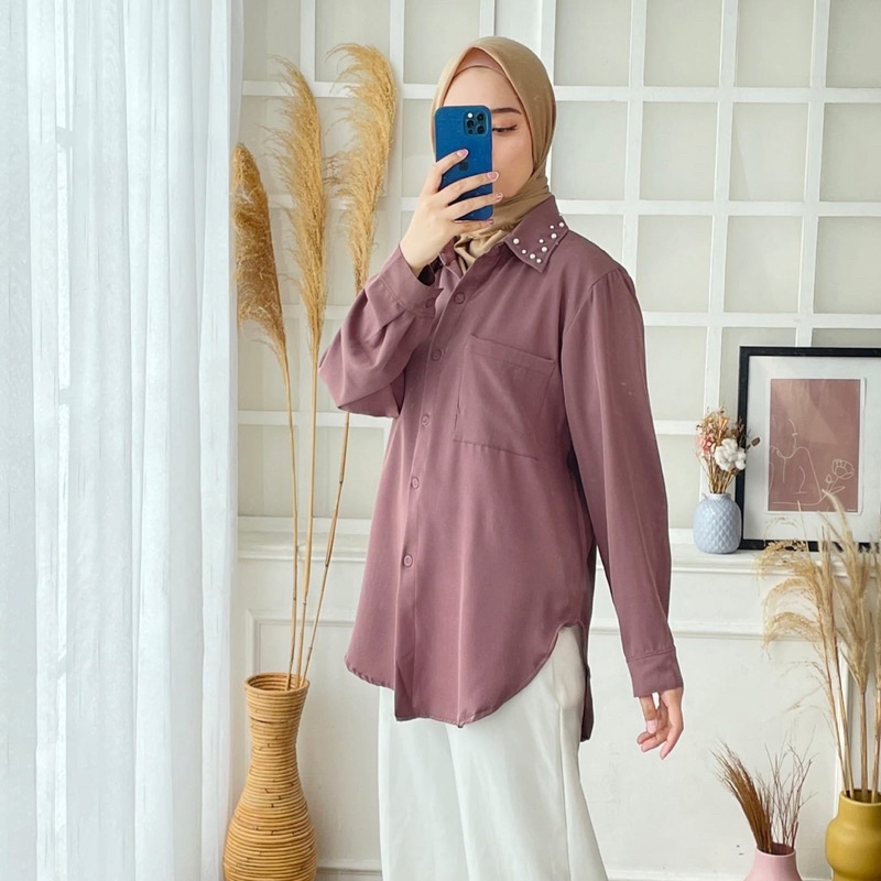 BLOUSE SHAKILA 374 JUMBO BIGSIZE ATASAN KERJA NGANTOR POLOS MURAH OOTD MUSLIM STYLISH CASUAL