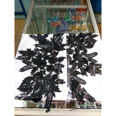 Bordir Rose 11 Bunga Black   Kebaya   Bunga Bordir   Bordir Kebaya Pesta   Payet   Bordir Kebaya Wi