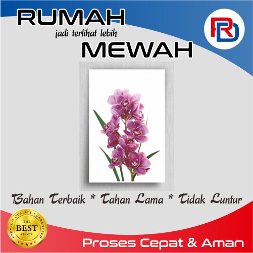Hiasan Anggrek Ungu Dekorasi Pajangan Dinding Kamar Rumah Wall Decor Murah