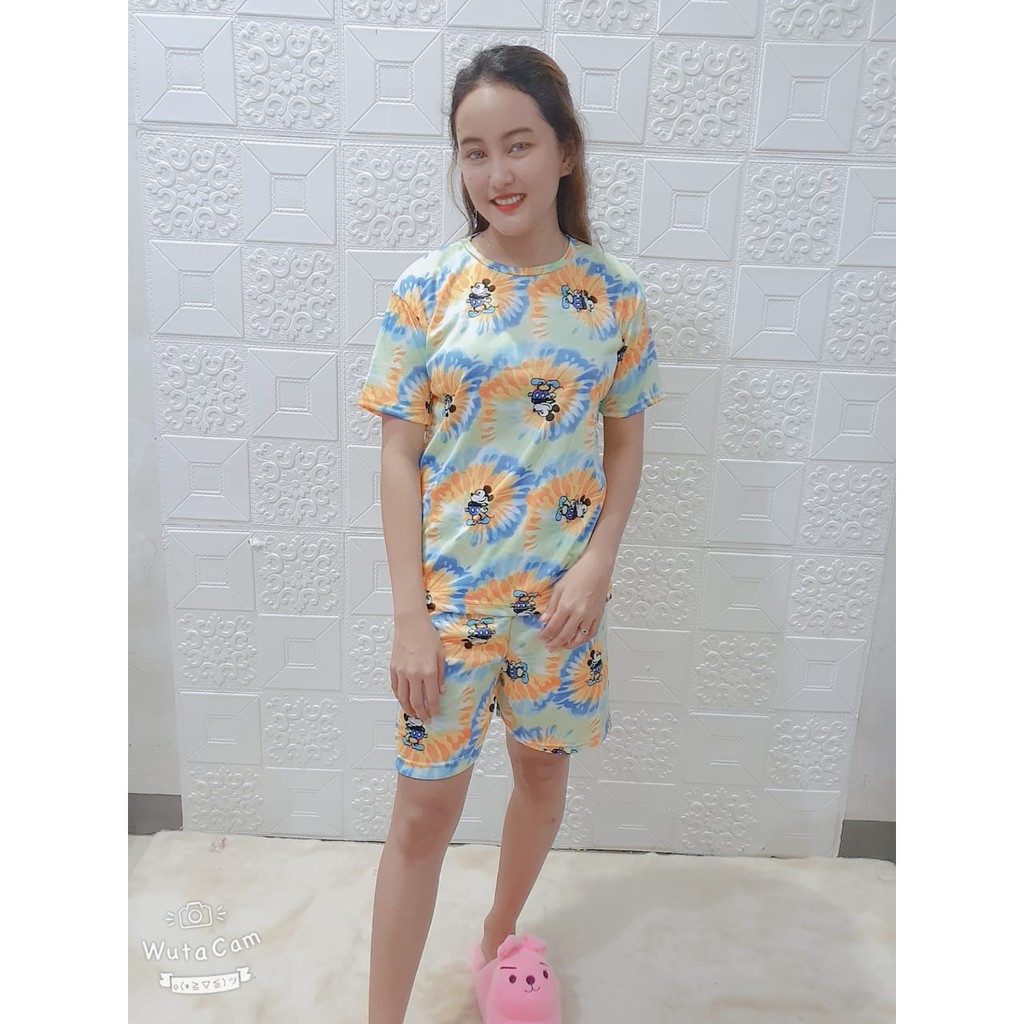 SET SETELAN WANITA LESTARI / ONESET BASIC TIE DYE / DAILYSET-Set Mickey Oren