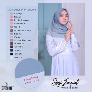 SEGIEMPAT VOAL BASIC 110x110 Cutting Hijab Jilbab  Kerudung 