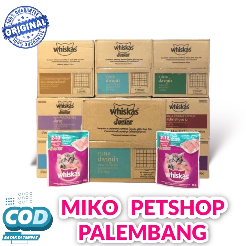 Makanan basah Kucing Whiskas Pouch 80gr 1dus isi 24pcs