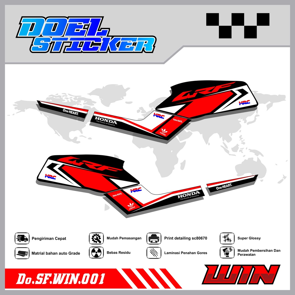 STICKER STRIPING WIN 100 - STICKER STRIPING LIST VARIASI HOLOGRAM , CROME WIN 100 DOEL 001