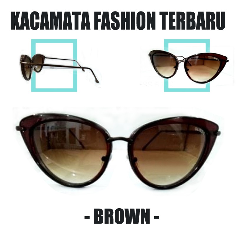 Kacamata Korea lensa Hitam Fashion Pria Wanita Cat Eye Sunglasses Unisex Tringle Frame Terlaris