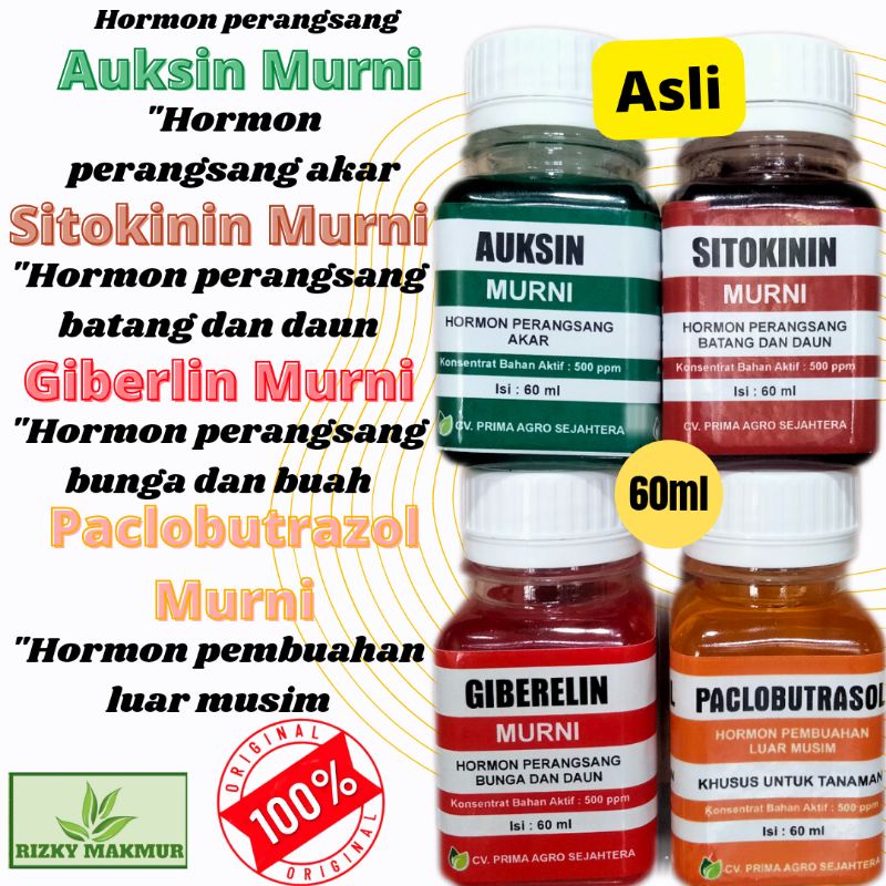 Hormon Auksin, Sitokinin, giberlin, paclobutrazol 60ml