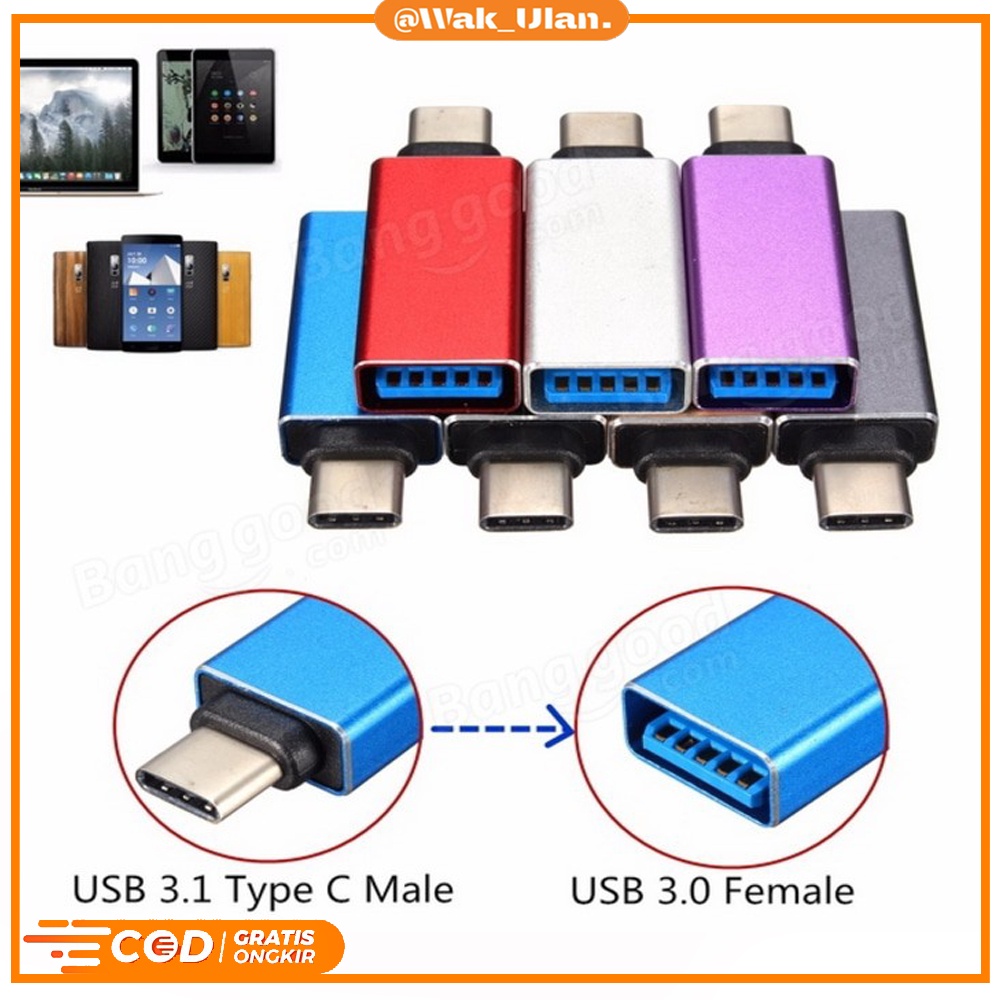 Connector Converter OTG USB type C tipe c to Normal USB port data transfer Xiaomi samsung redmi