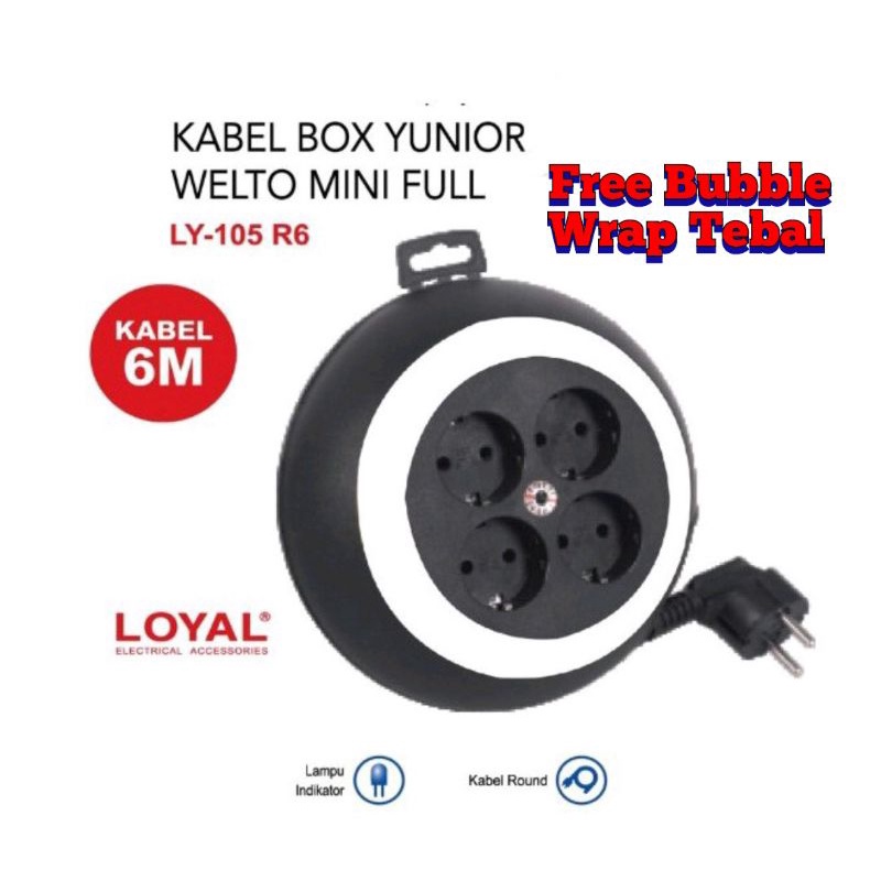 Stop Kontak Kabel Roll/Kabel Box Berkualitas SNI Loyal Yunior Welto Mini &amp; Dexicon