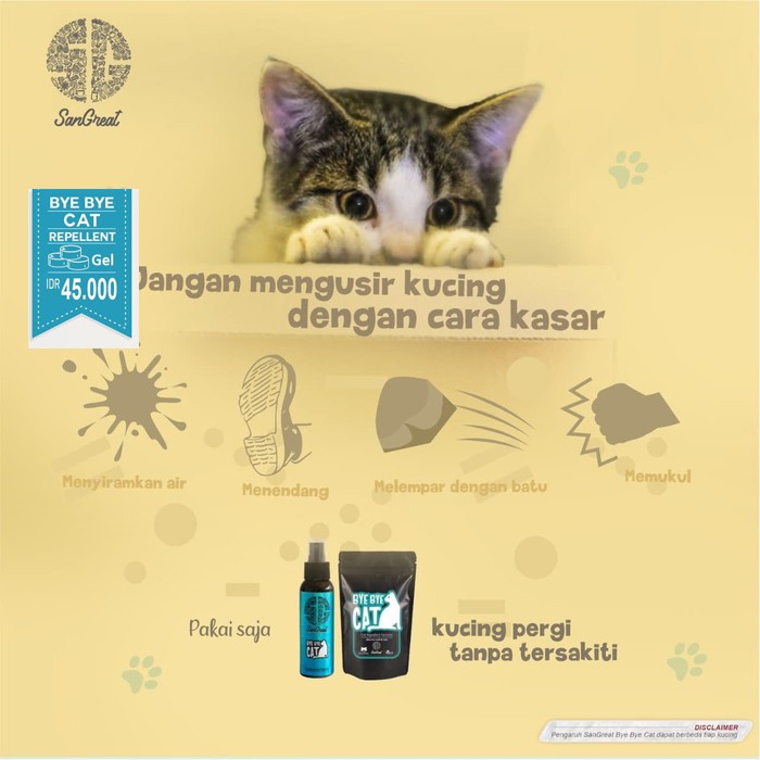 Pengusir Kucing Ampuh Natural BBCAT Gel 70 gram dan Spray 100 ml ampuh murah