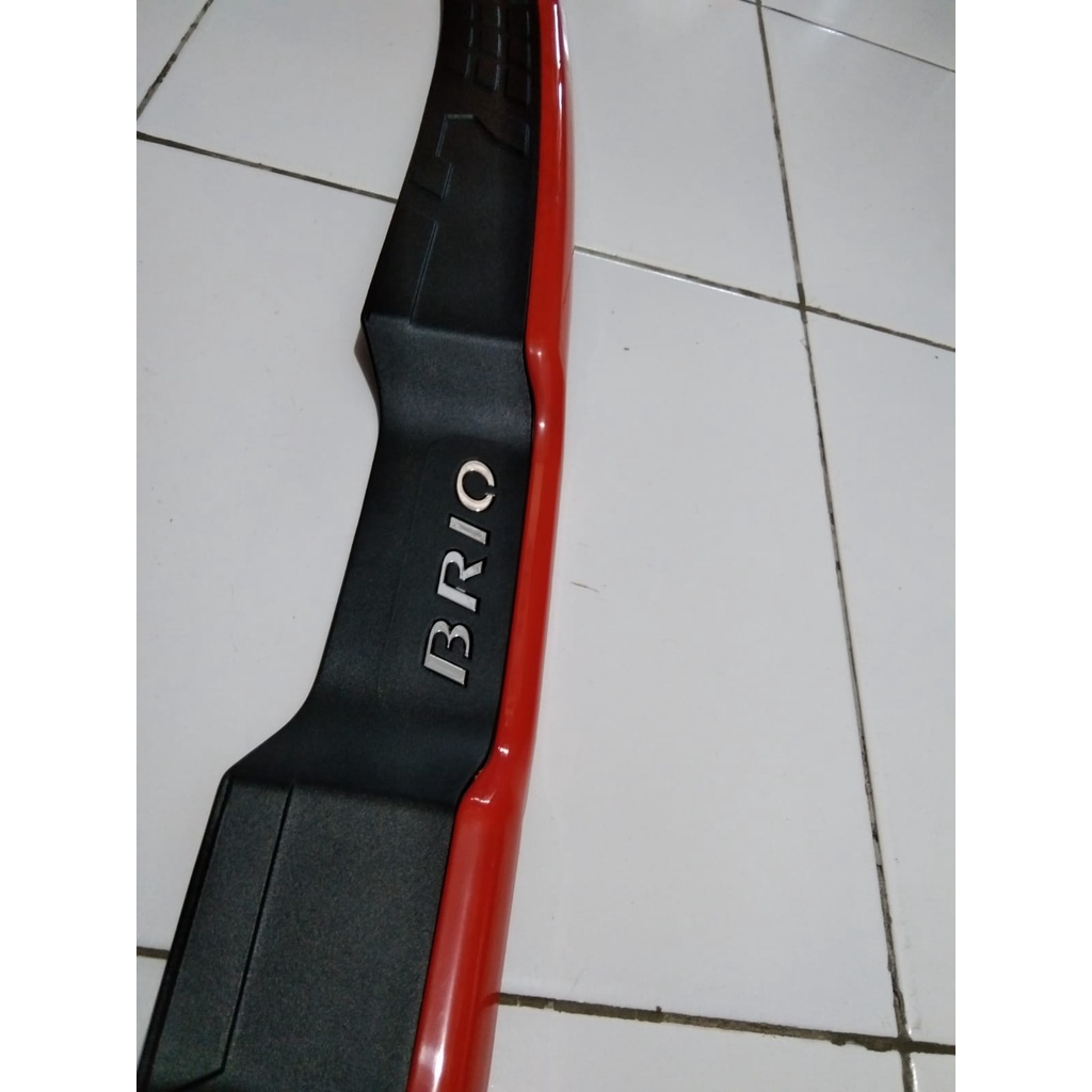 Sillplate belakang all new brio hitam list merah 2018 up