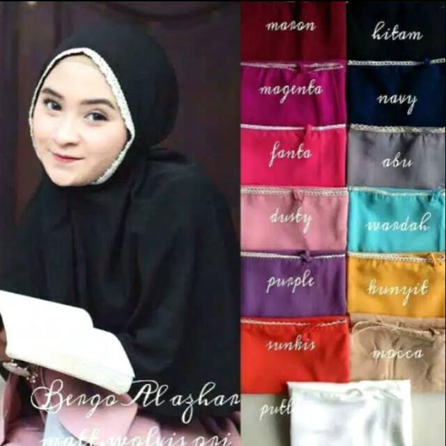 Hijab bergo al azhar "hijab instant" tali
