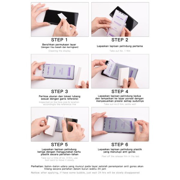 LOG ON ANTISHOCK SAMSUNG NOTE 8 DEPAN BELAKANG ANTI GORES JELLY SCREEN GUARD HYDROGEL