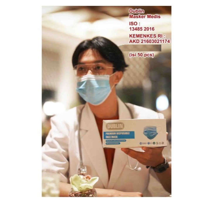 Masker Dublin 3ply earloop Masker wajah kesehatan sekali pakai