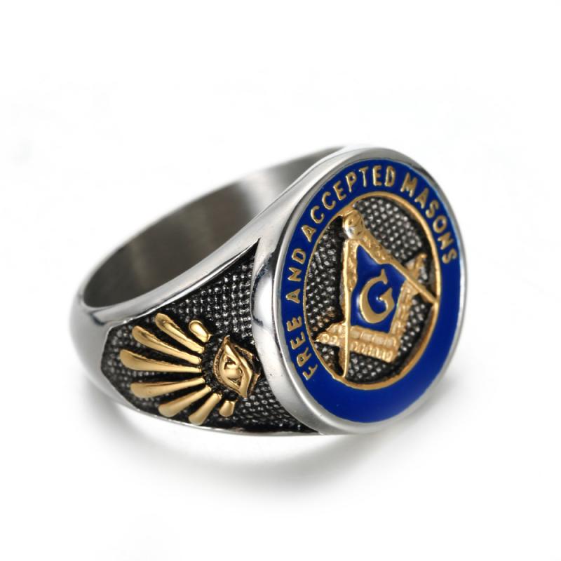 Cincin Pria Desain Tanda Masonic Untuk Hadiah Pernikahan