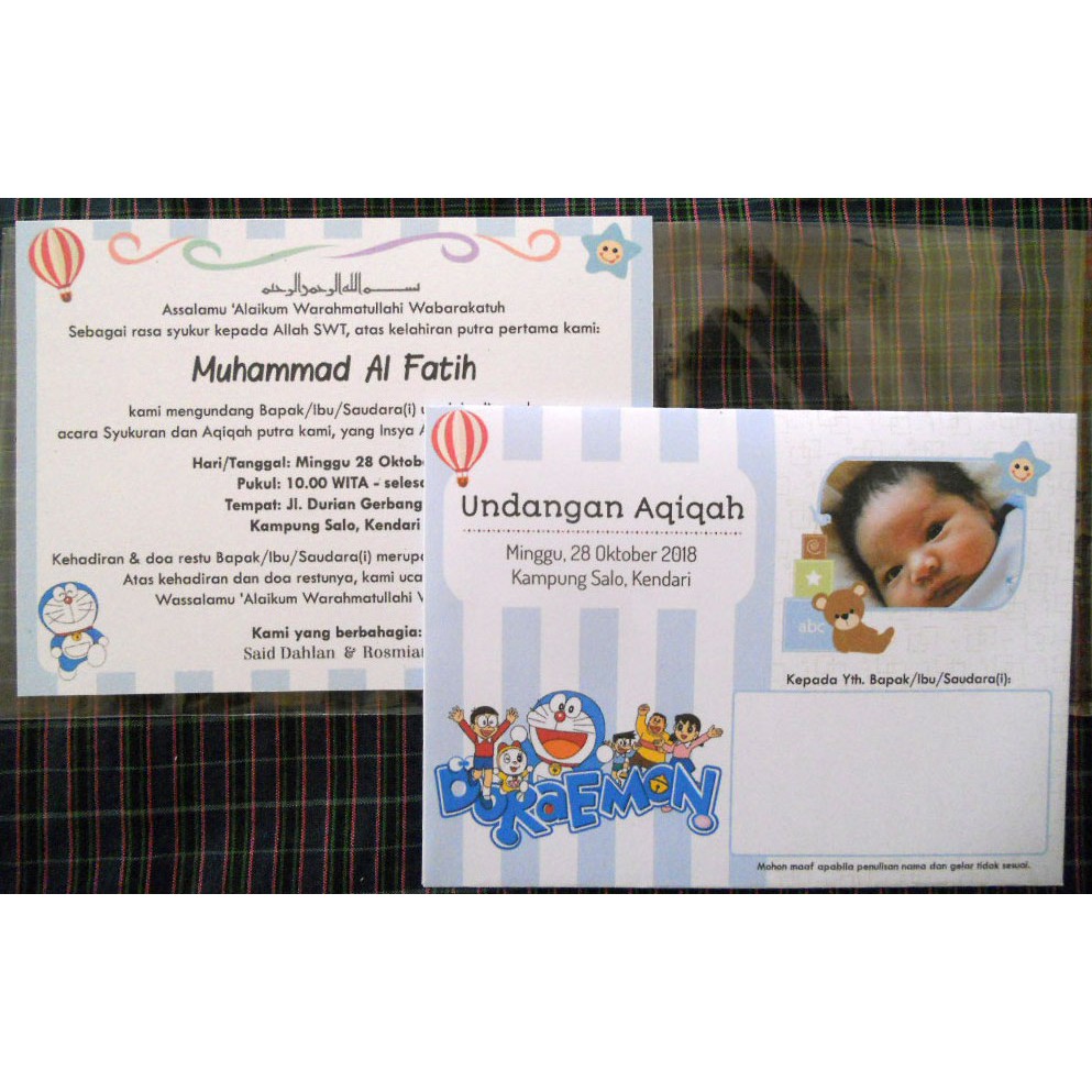 Undangan Aqiqah Anak Doraemon